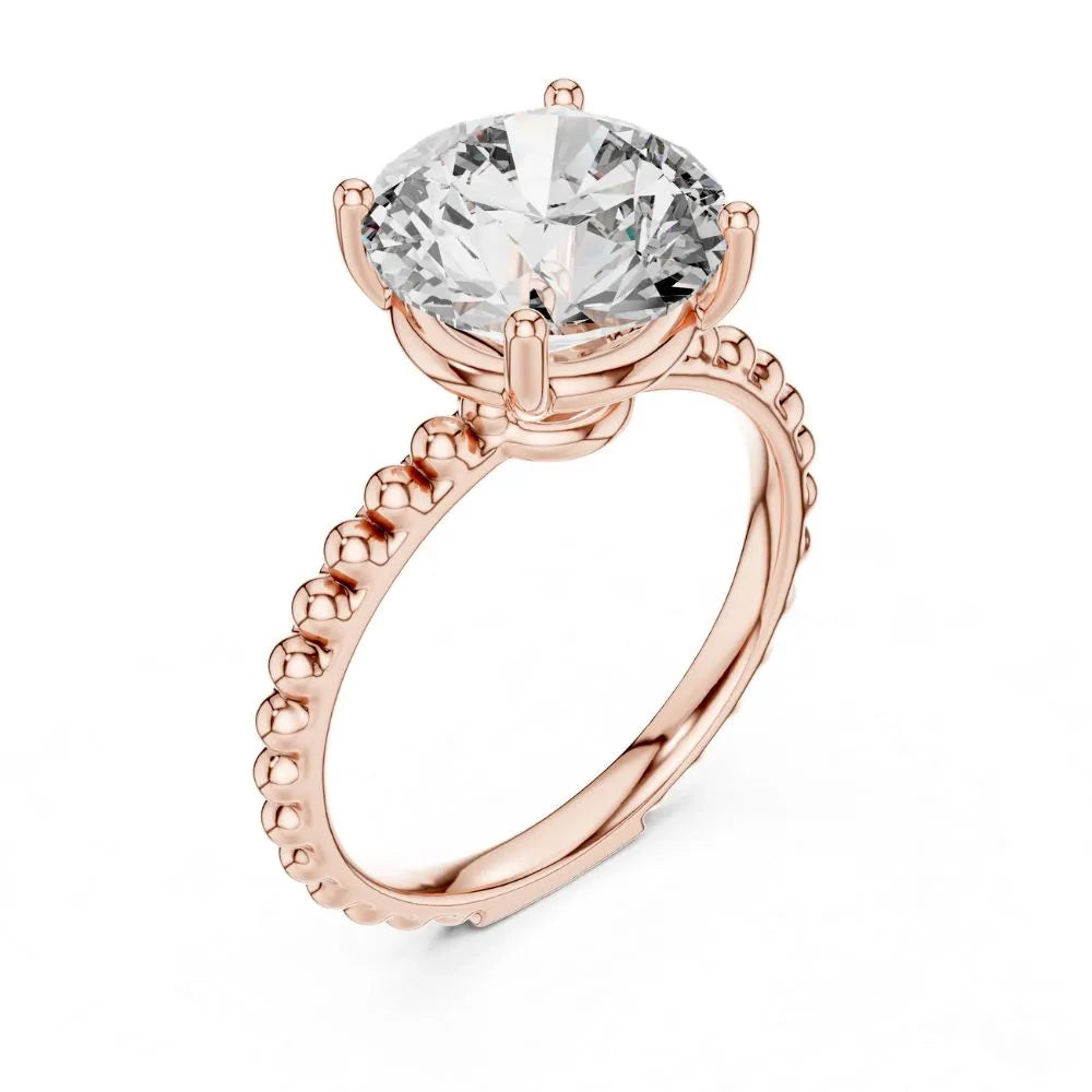 Orynio ORYNIO Roselle Beaded Solitaire Ring in 925 Sterling Silver 92.5 silver jewellery