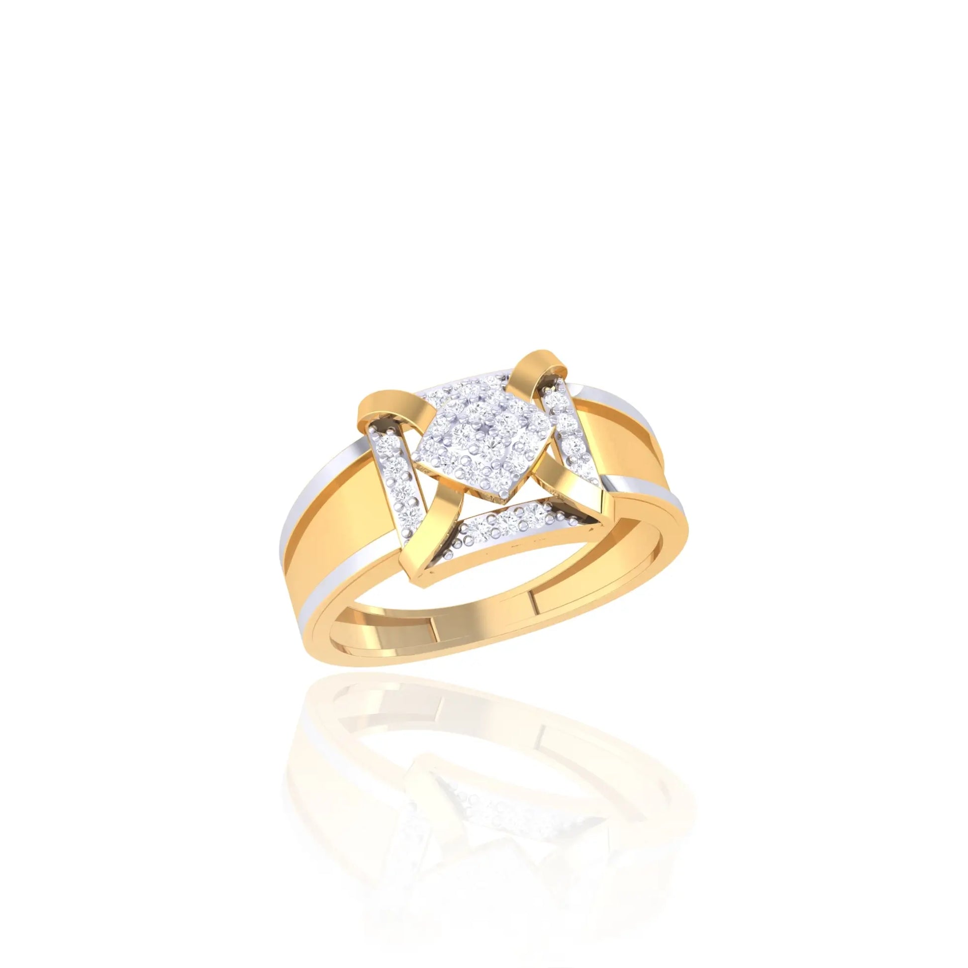 92.5 Silver Men's Ring with Diamond-Like Accents