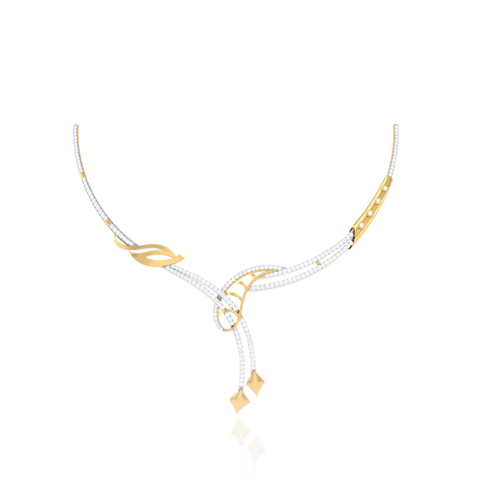 Elegant 92.5 Silver Women's Necklace with Diamond-like Detailing