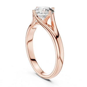 Modern Open Triangle Solitaire Ring in 925 Sterling Silver | ORYNIO