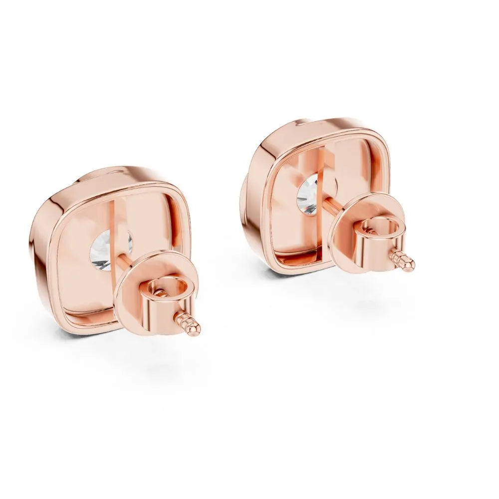 ORYNIO Cushion Swirl Solitaire Stud Earrings in 925 Sterling Silver
