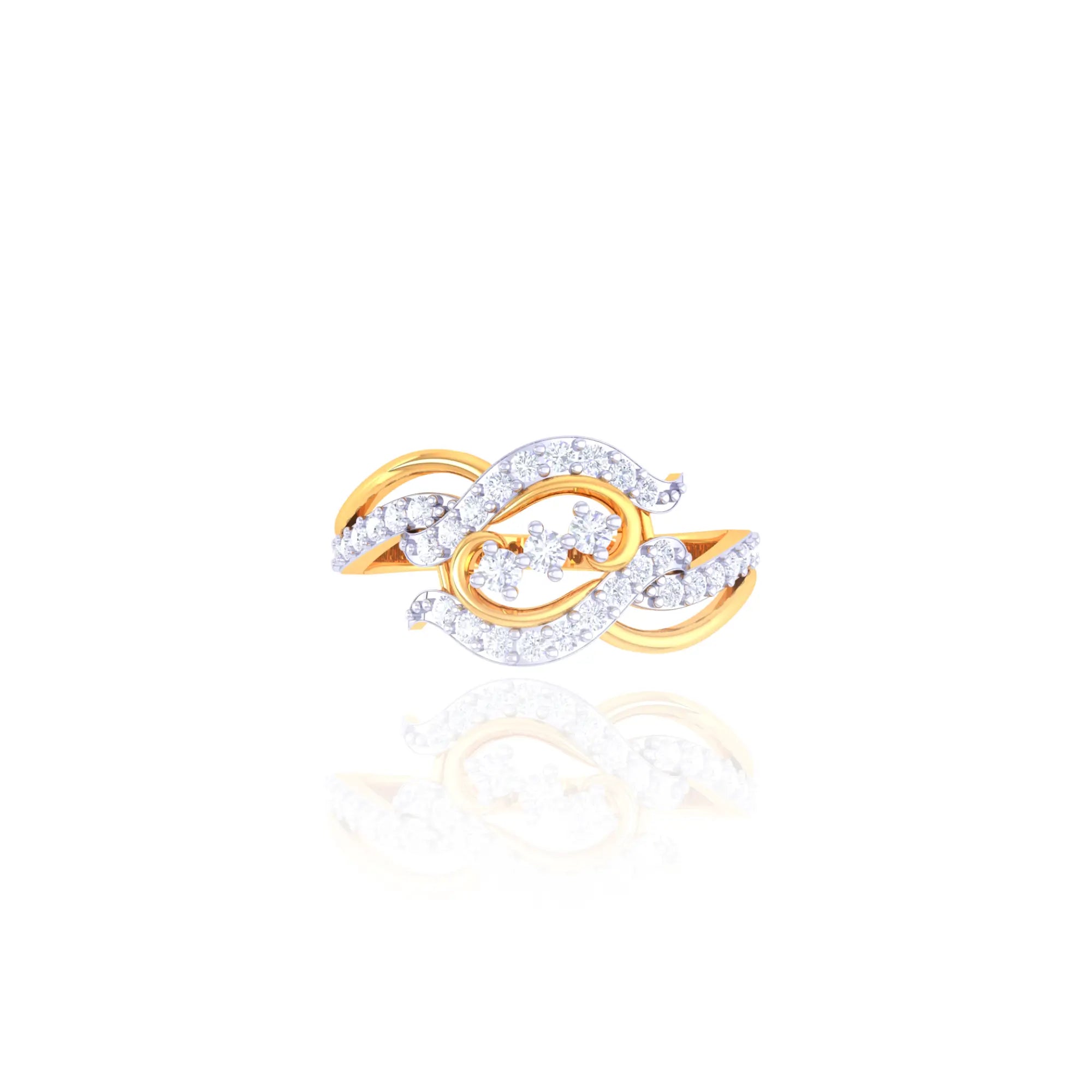 92.5 Sterling Silver Sparkling Twist Ring with CZ Stones