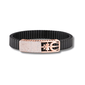 Orynio 925 Silver Trishul Design Rose Gold Plated Men's Rolex Bracelet 92.5 silver jewellery