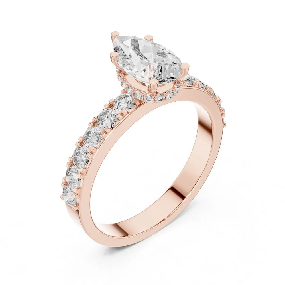 Orynio ORYNIO Serene Teardrop Pavé Sterling Silver Ring 92.5 silver jewellery