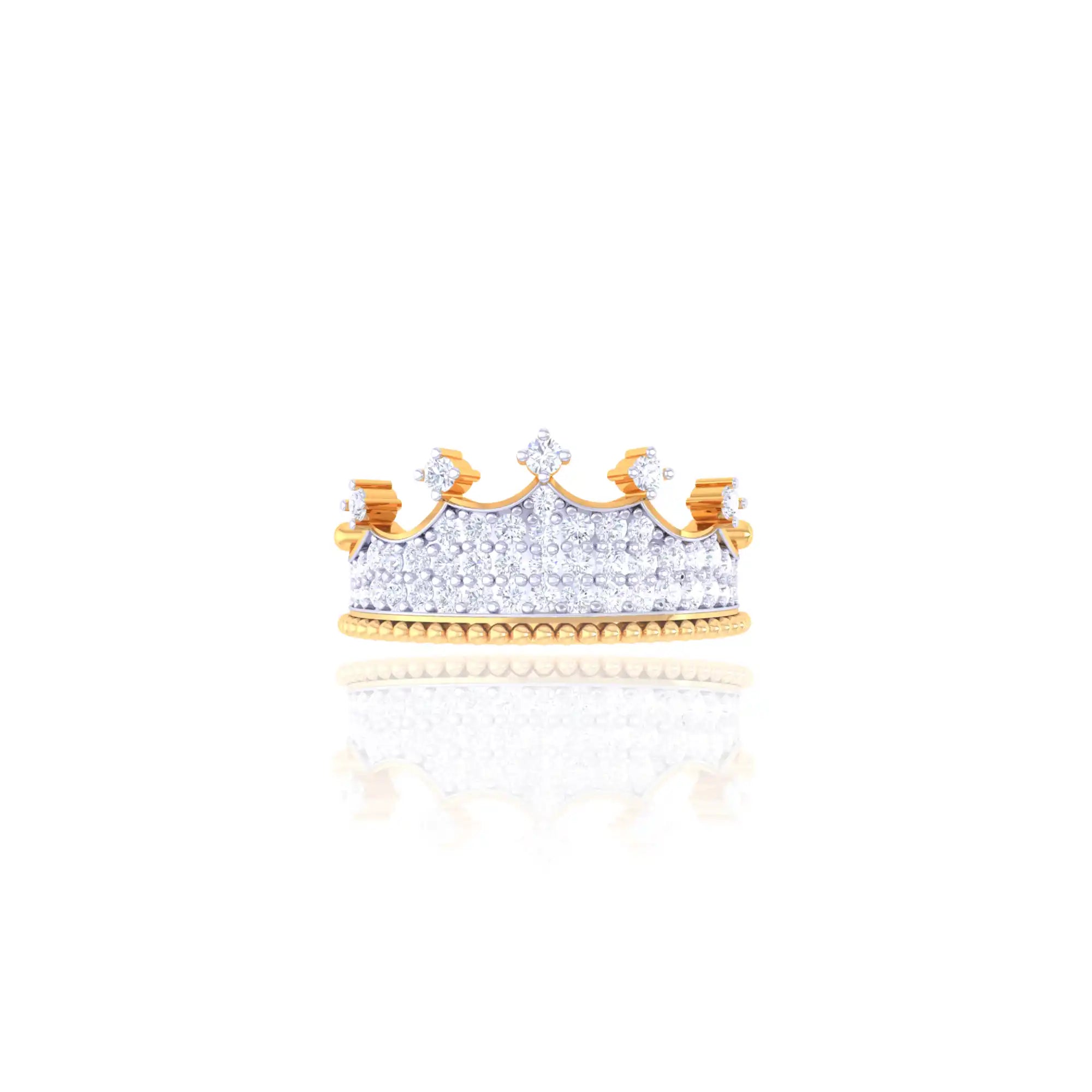 92.5 Sterling Silver Pave Crown Ring