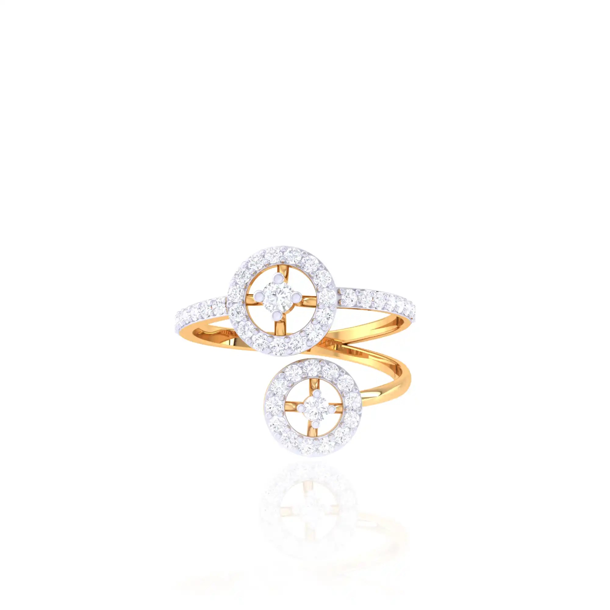 92.5 Sterling Silver Double Circle Ring