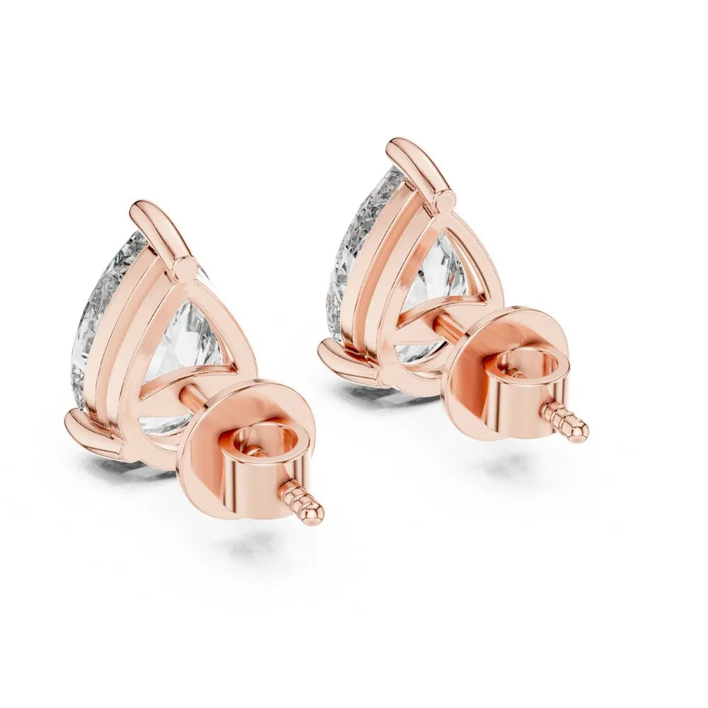 ORYNIO Pear Cut Solitaire Stud Earrings in 925 Sterling Silver