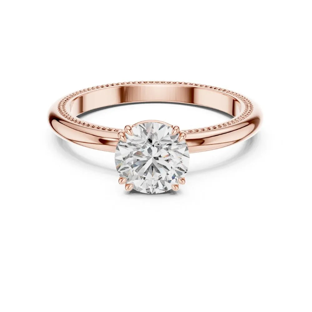 Milgrain Solitaire Ring in 925 Sterling Silver | ORYNIO