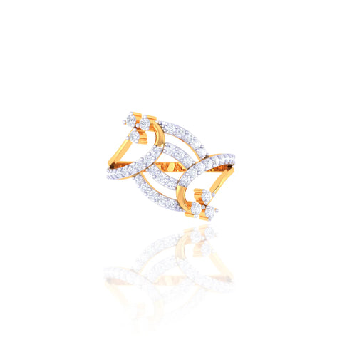 92.5 Sterling Silver Sparkling Flower Ring with CZ Stones