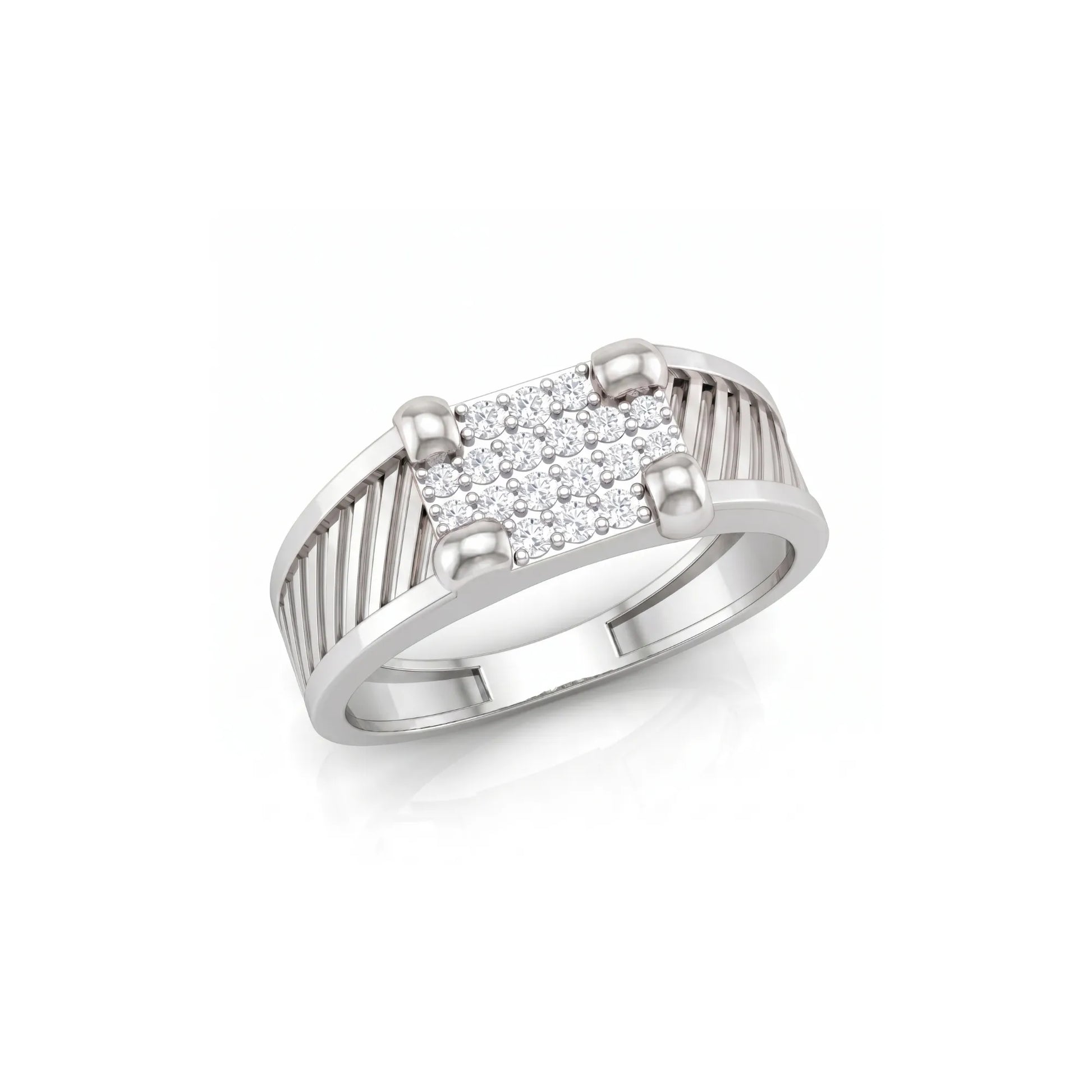 Square Diamond Grill Design Ring