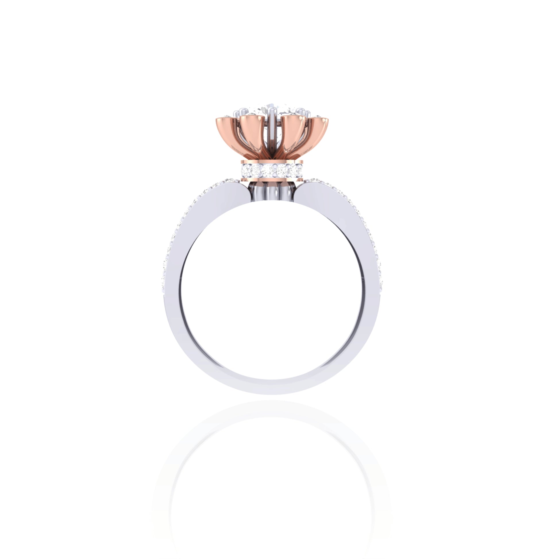 925 Silver Two-Tone Solitaire Ring for Women
