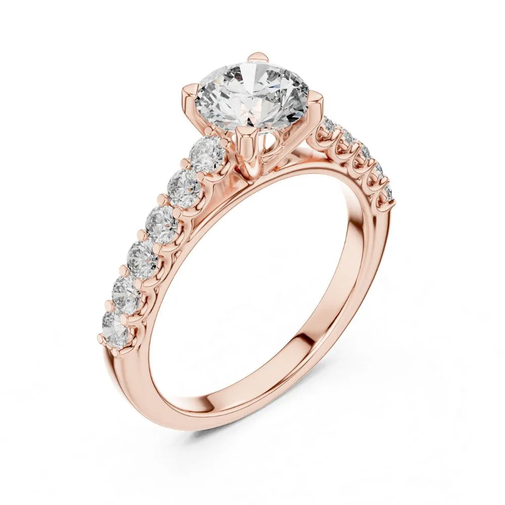 Orynio ORYNIO Radiant Grace Pavé Solitaire Sterling Silver Ring 92.5 silver jewellery
