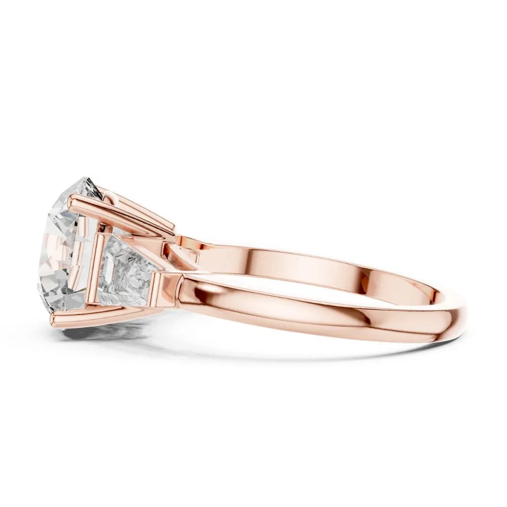 Orynio ORYNIO Radiant Harmony Three-Stone Solitaire Ring in 925 Sterling Silver 92.5 silver jewellery