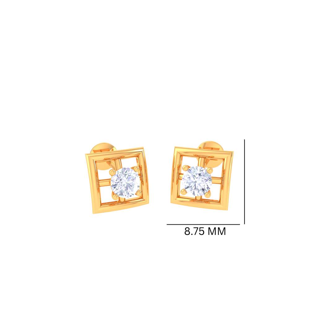 925 Silver Square Design Earrings for Women | Elegant Studs