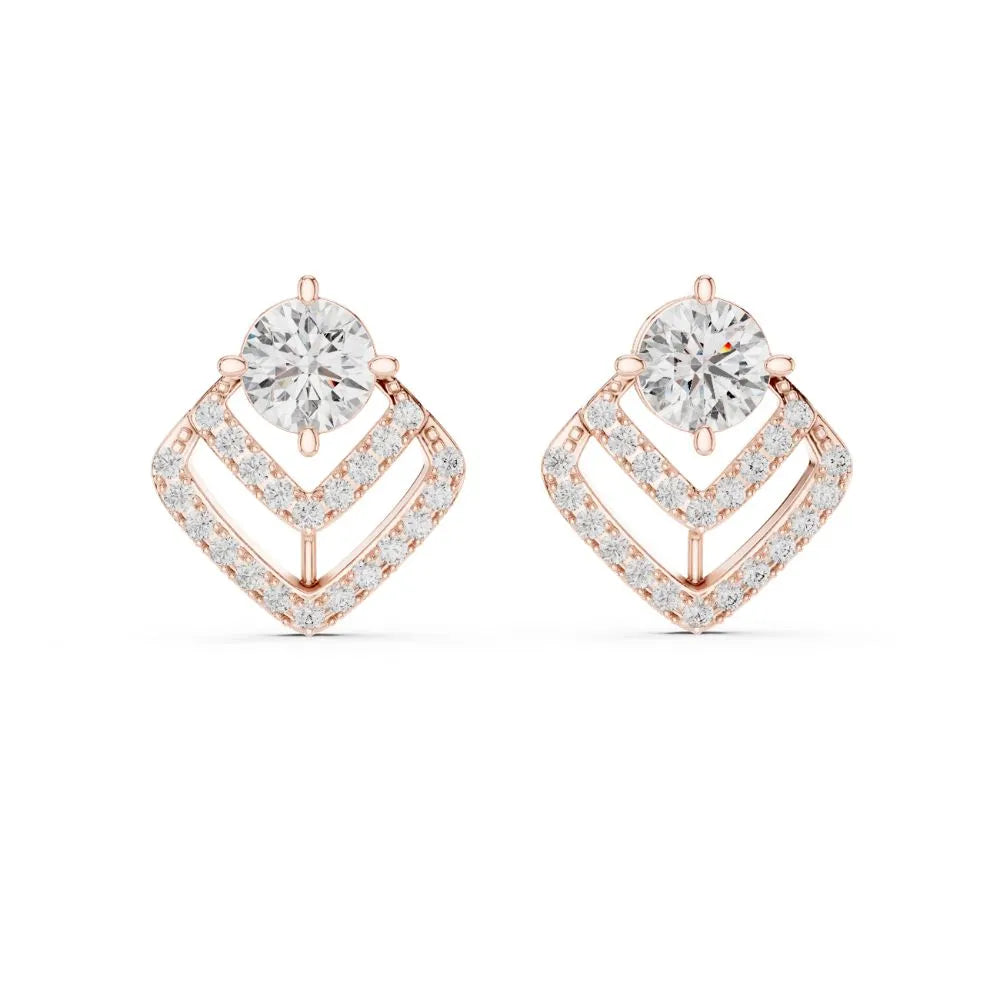 ORYNIO Celestia Luxe Halo Drop Earrings in 925 Sterling Silver