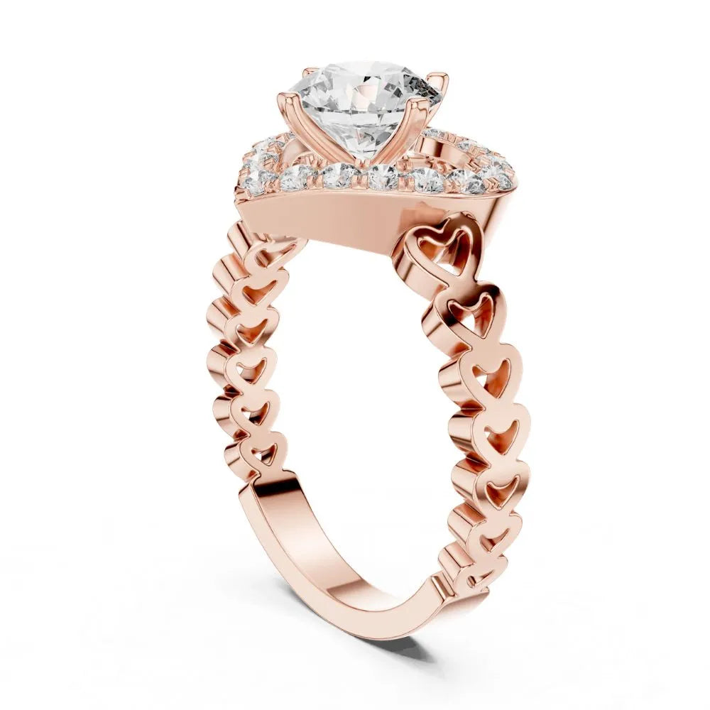 Orynio ORYNIO Eternal Heart Halo Sterling Silver Promise Ring 92.5 silver jewellery
