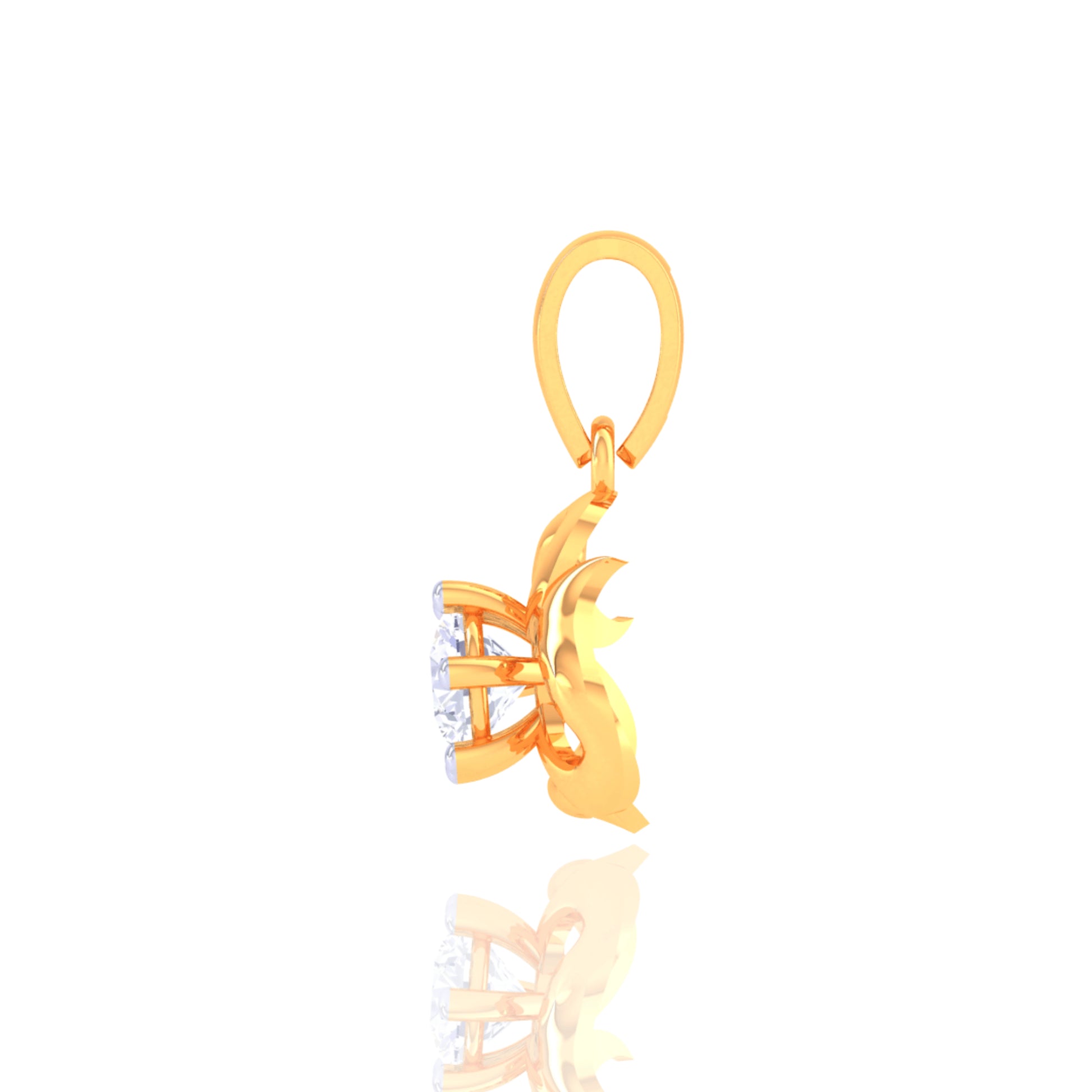 925 Silver Single Stone Light Design Women's Chain & Pendant