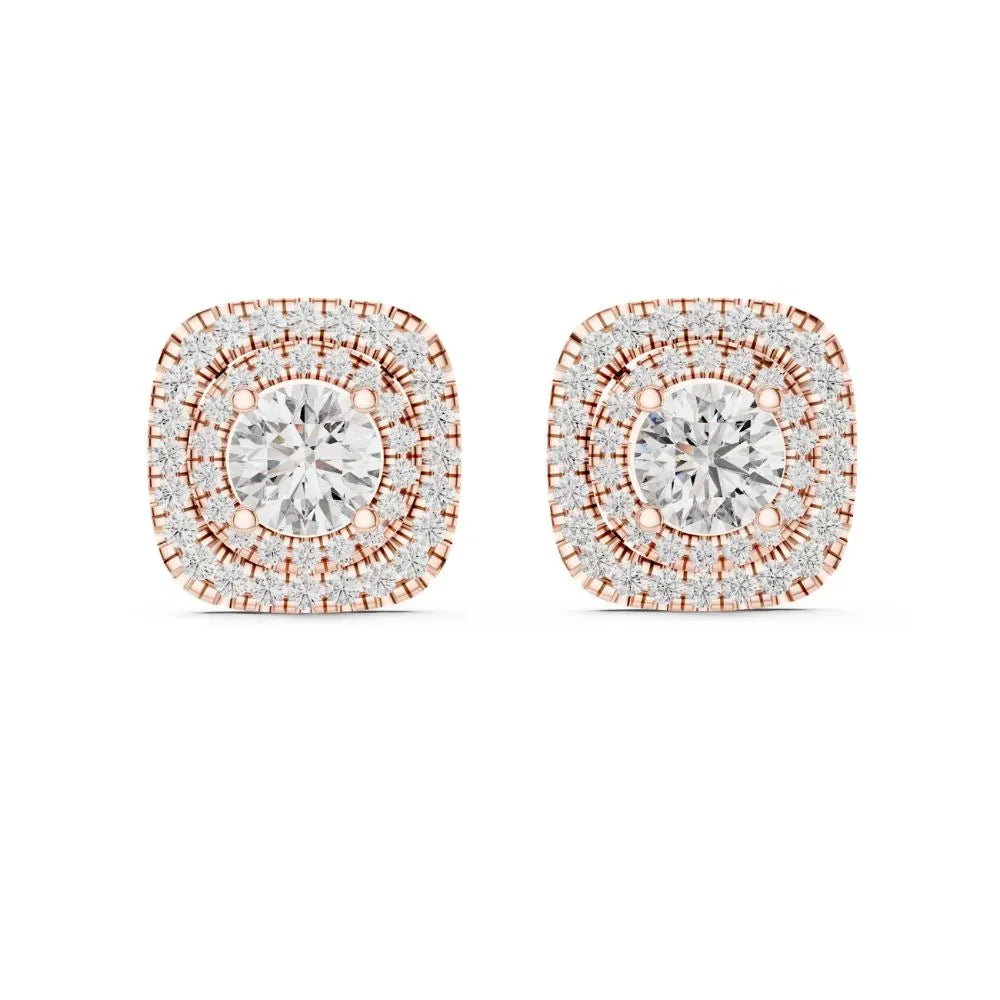 ORYNIO Celestine Halo Luxe Diamond-Style Stud Earrings