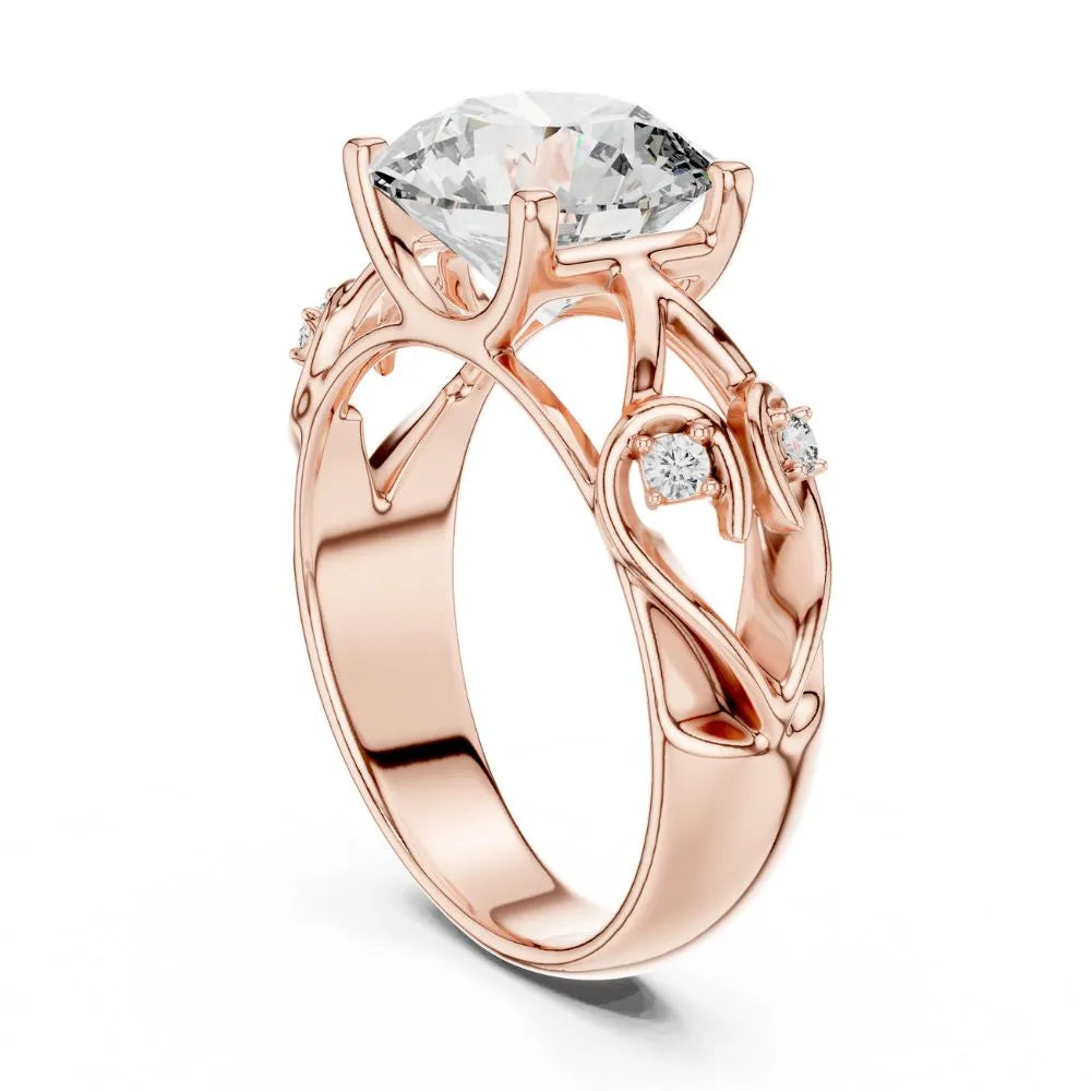 Orynio ORYNIO Blossom Vine Solitaire Engagement Ring in 925 Sterling Silver 92.5 silver jewellery