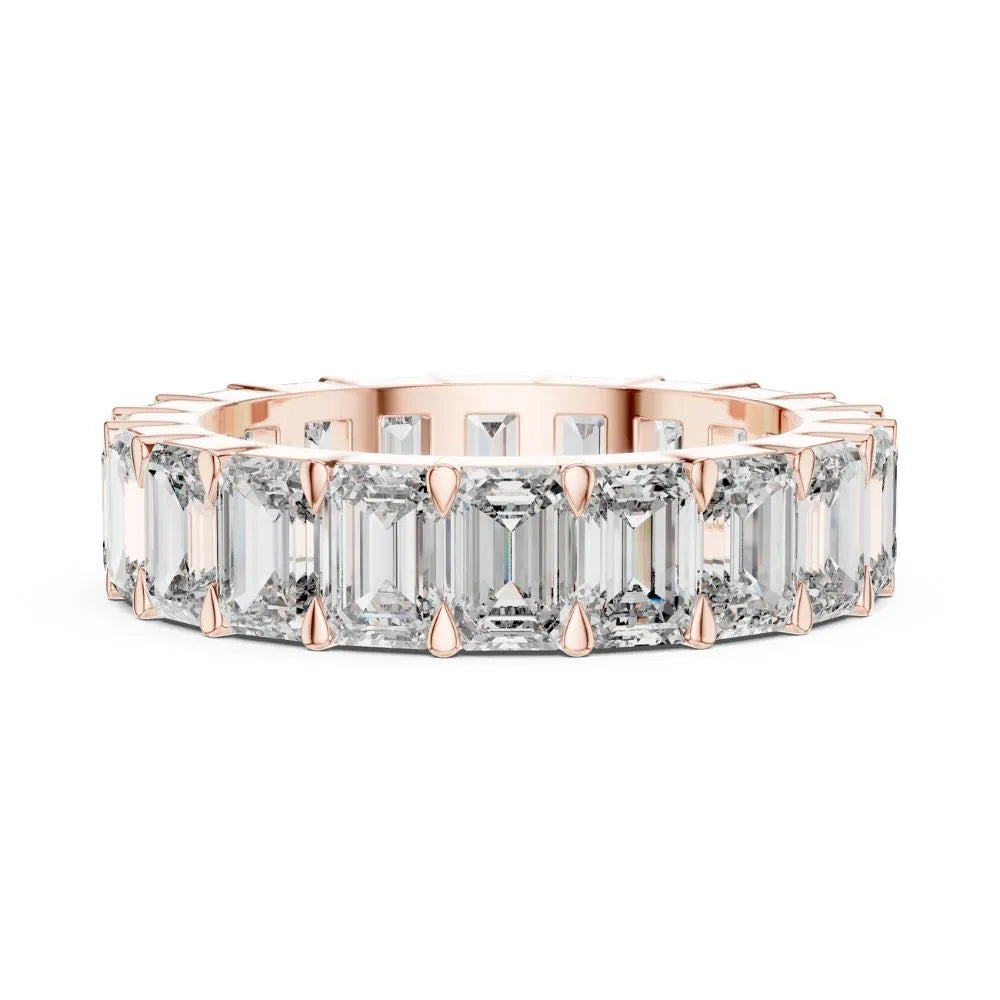 Orynio ORYNIO Luméa Emerald-Cut Eternity Band Ring in 925 Sterling Silver 92.5 silver jewellery
