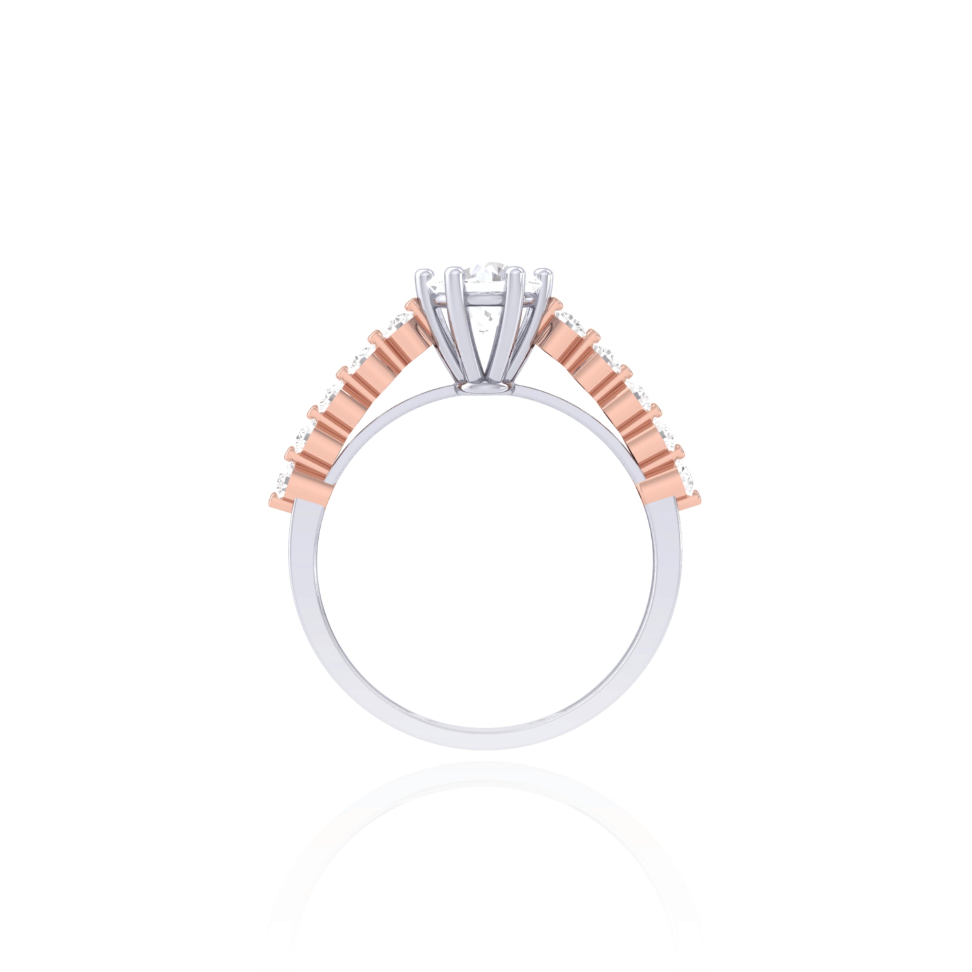 925 Silver Two-Tone Solitaire Ring for Women