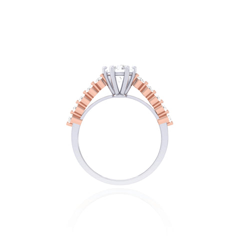 925 Silver Two-Tone Solitaire Ring for Women