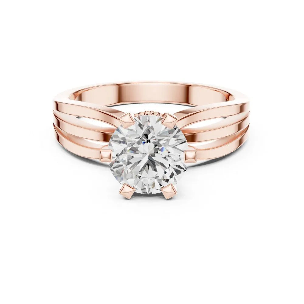 Orynio ORYNIO Aurora Triple Band Solitaire Ring in 925 Sterling Silver 92.5 silver jewellery