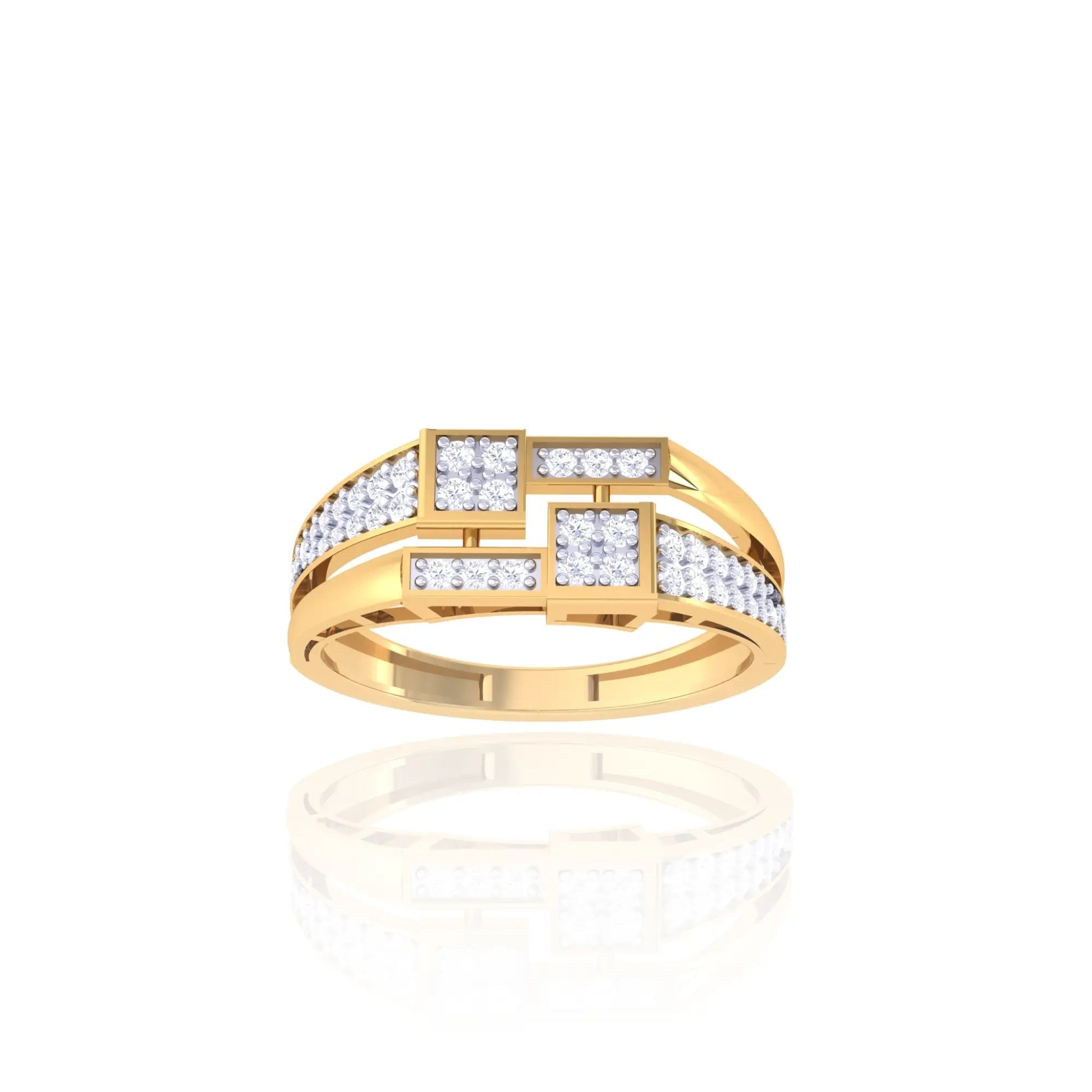 925 Silver Geometric Crystal Accent Ring