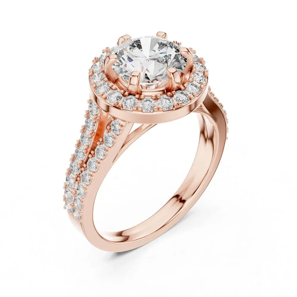 Orynio ORYNIO Celestia Split Halo Sterling Silver Engagement Ring 92.5 silver jewellery
