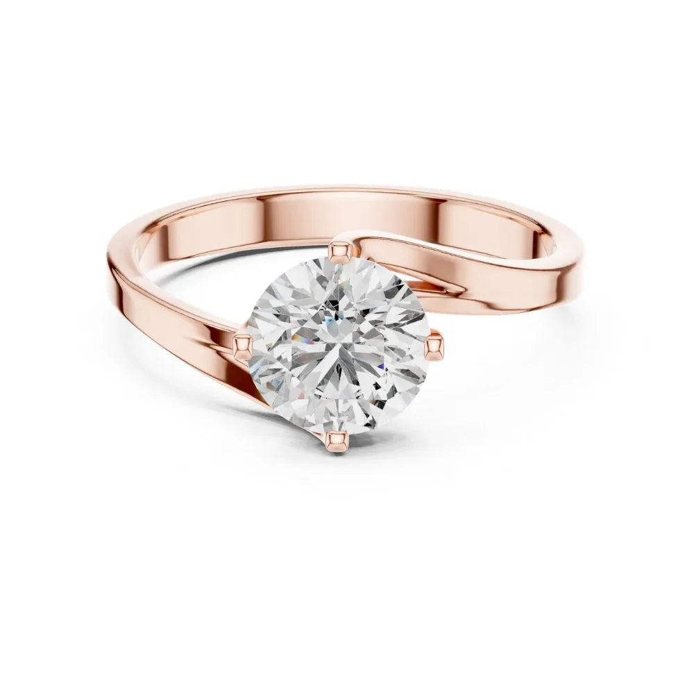 Bypass Solitaire Ring in 925 Sterling Silver | ORYNIO