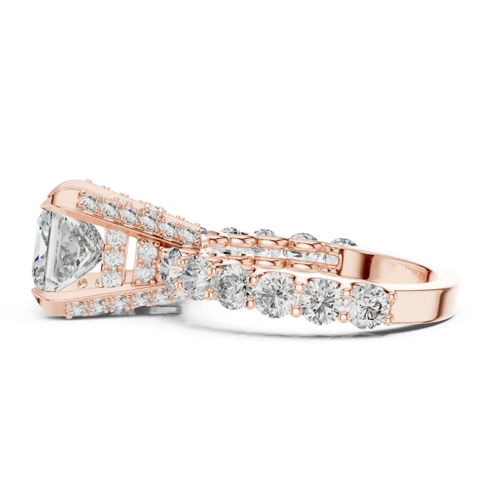Orynio ORYNIO Celestia Princess Halo Engagement Ring in 925 Sterling Silver 92.5 silver jewellery