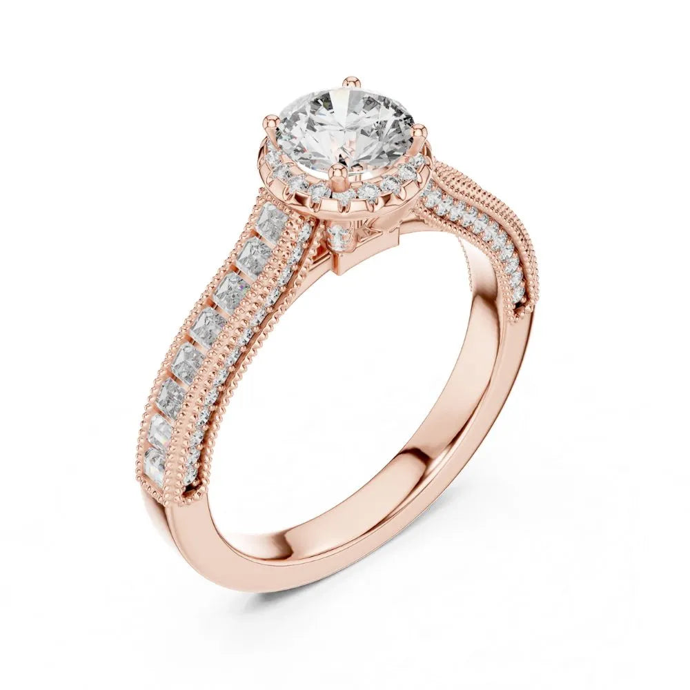 Orynio ORYNIO Radiant Whisper Accent Sterling Silver Engagement Ring 92.5 silver jewellery