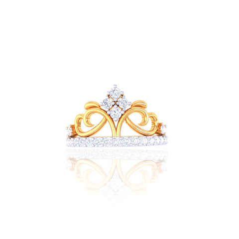 92.5 Sterling Silver Tiara-Inspired Ring with CZ Stones