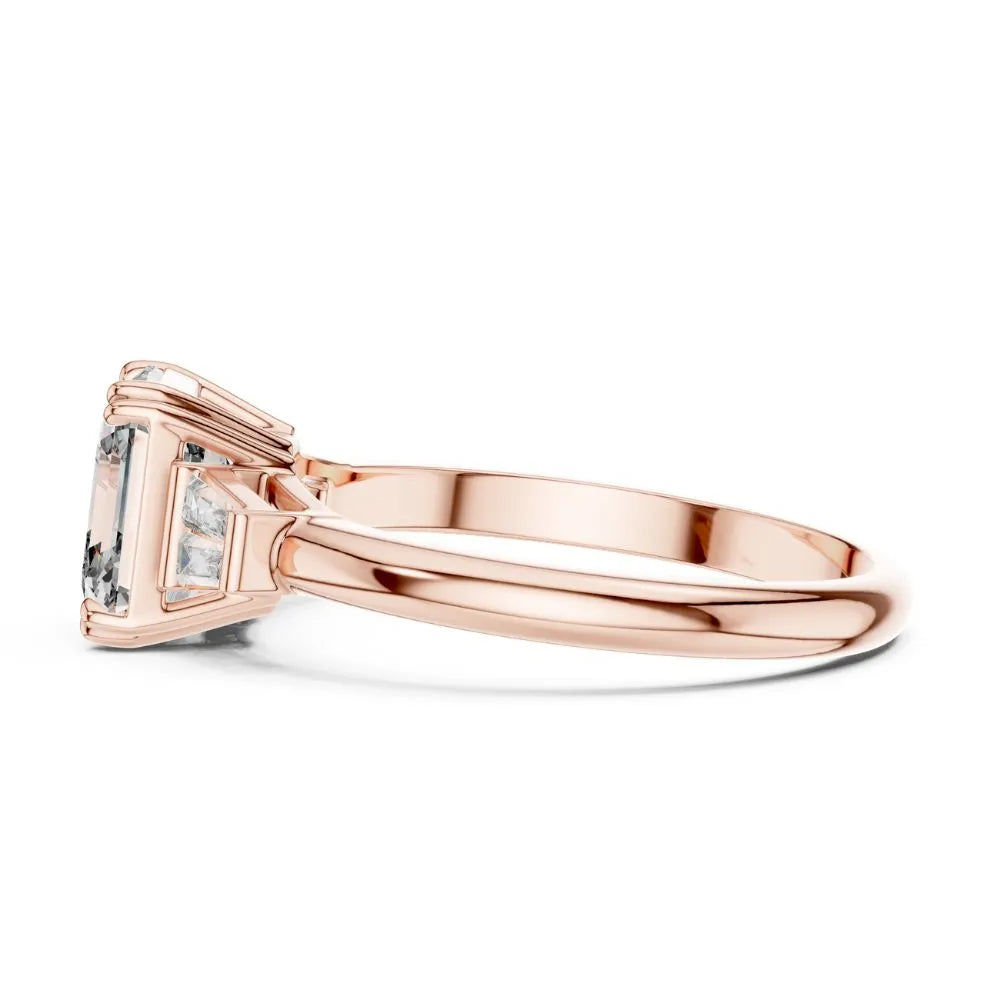 Orynio ORYNIO Prestige Asscher Three-Stone Engagement Ring in 925 Sterling Silver 92.5 silver jewellery