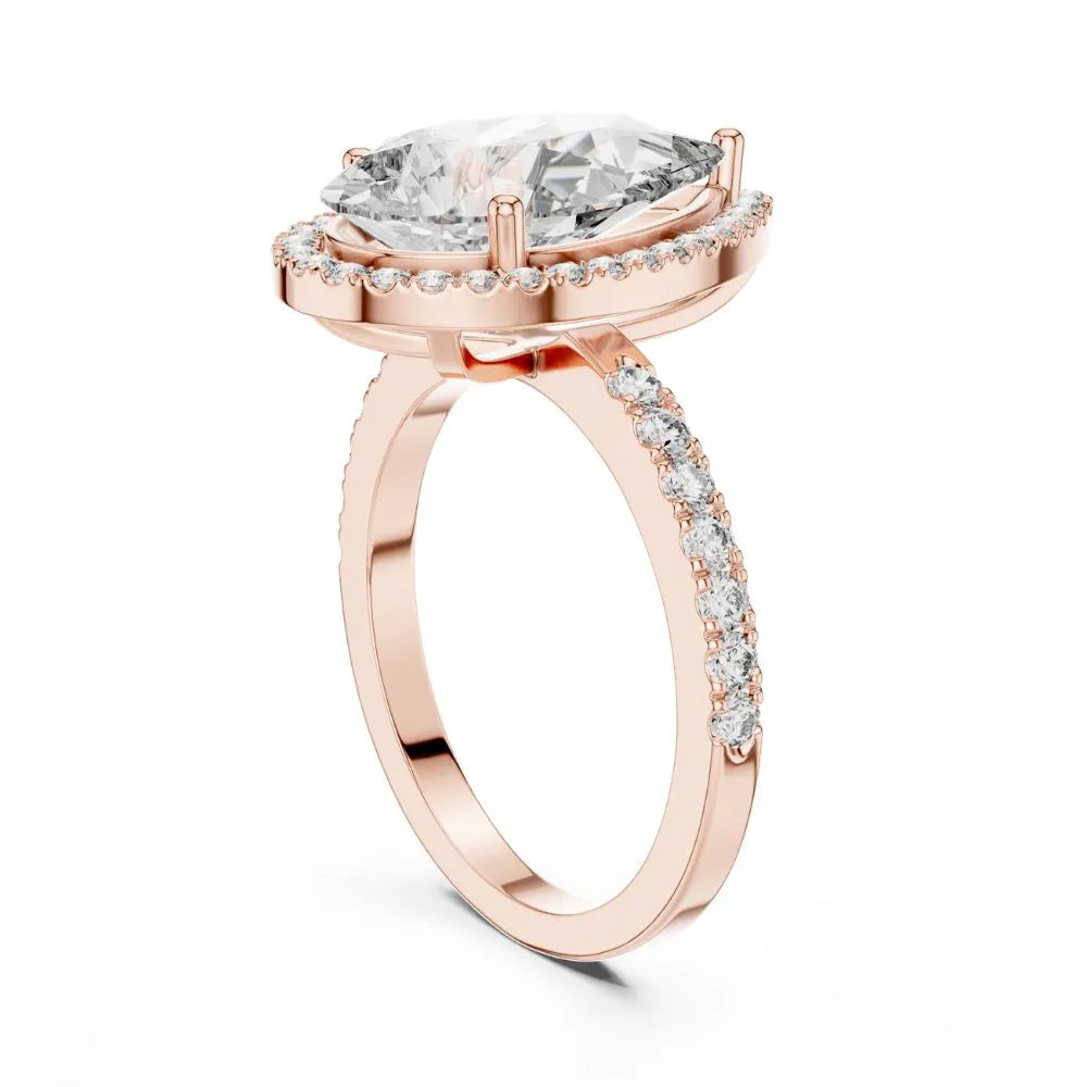 Orynio ORYNIO Eterna Pear Halo Engagement Ring in 925 Sterling Silver 92.5 silver jewellery