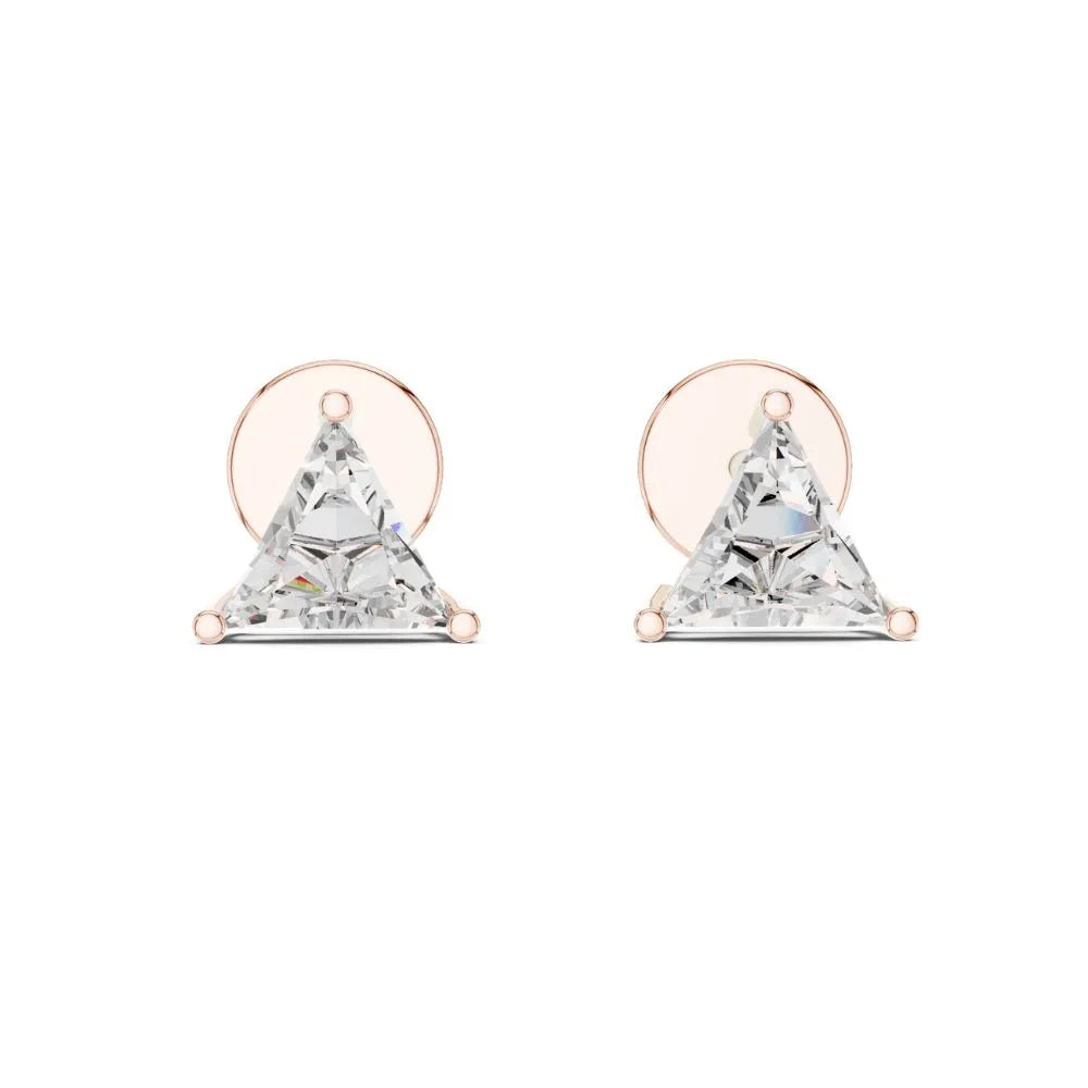 ORYNIO Trillion Cut Solitaire Stud Earrings in 925 Sterling Silver