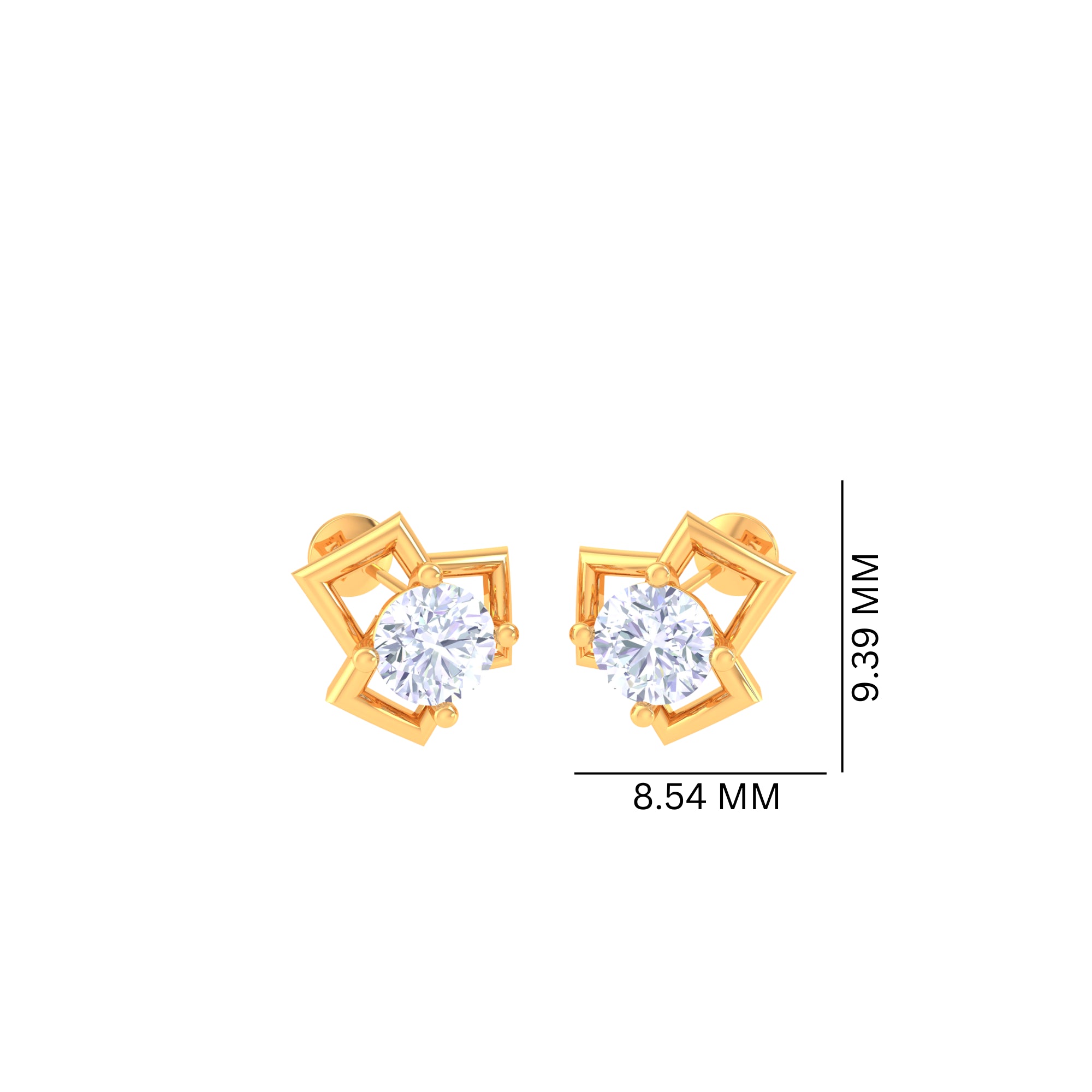 925 Silver Square Design Earrings for Women | Elegant & Stylish