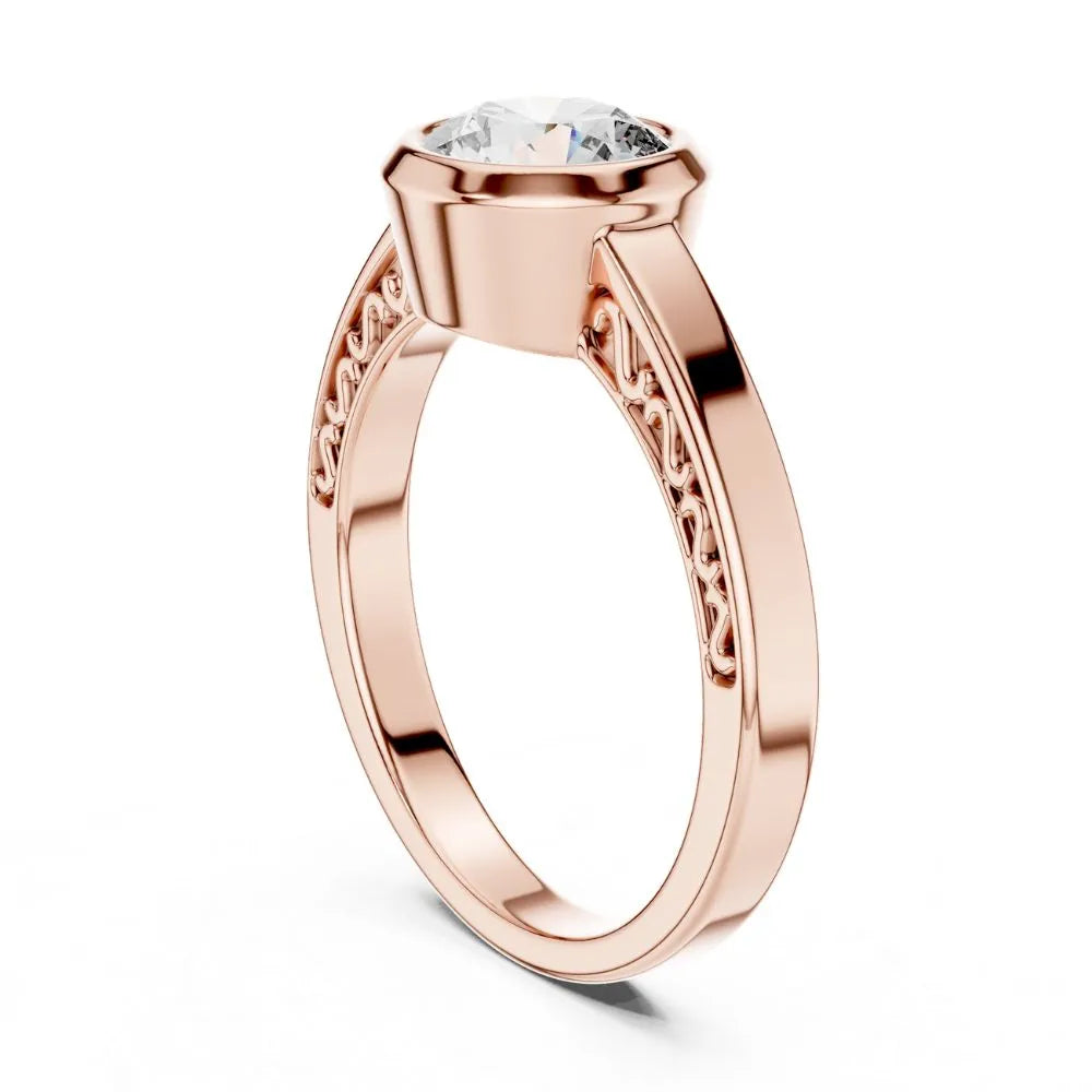 Orynio ORYNIO Luna Bezel Solitaire Sterling Silver Ring 92.5 silver jewellery