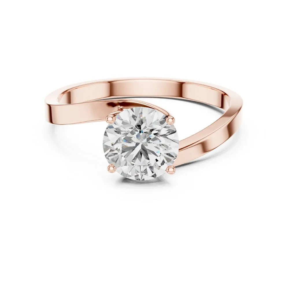 Orynio ORYNIO Aurelle Twist Solitaire Ring in 925 Sterling Silver 92.5 silver jewellery