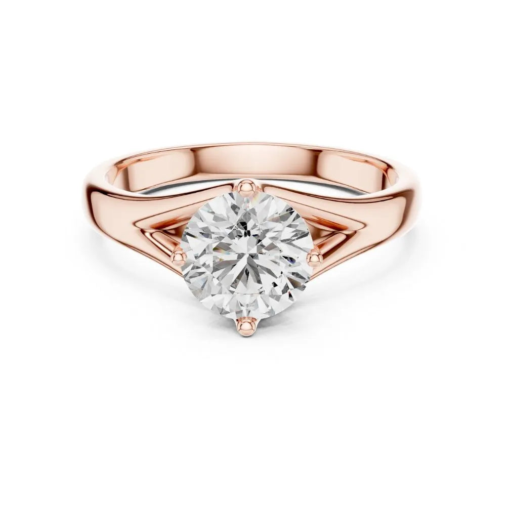Modern Open Triangle Solitaire Ring in 925 Sterling Silver | ORYNIO