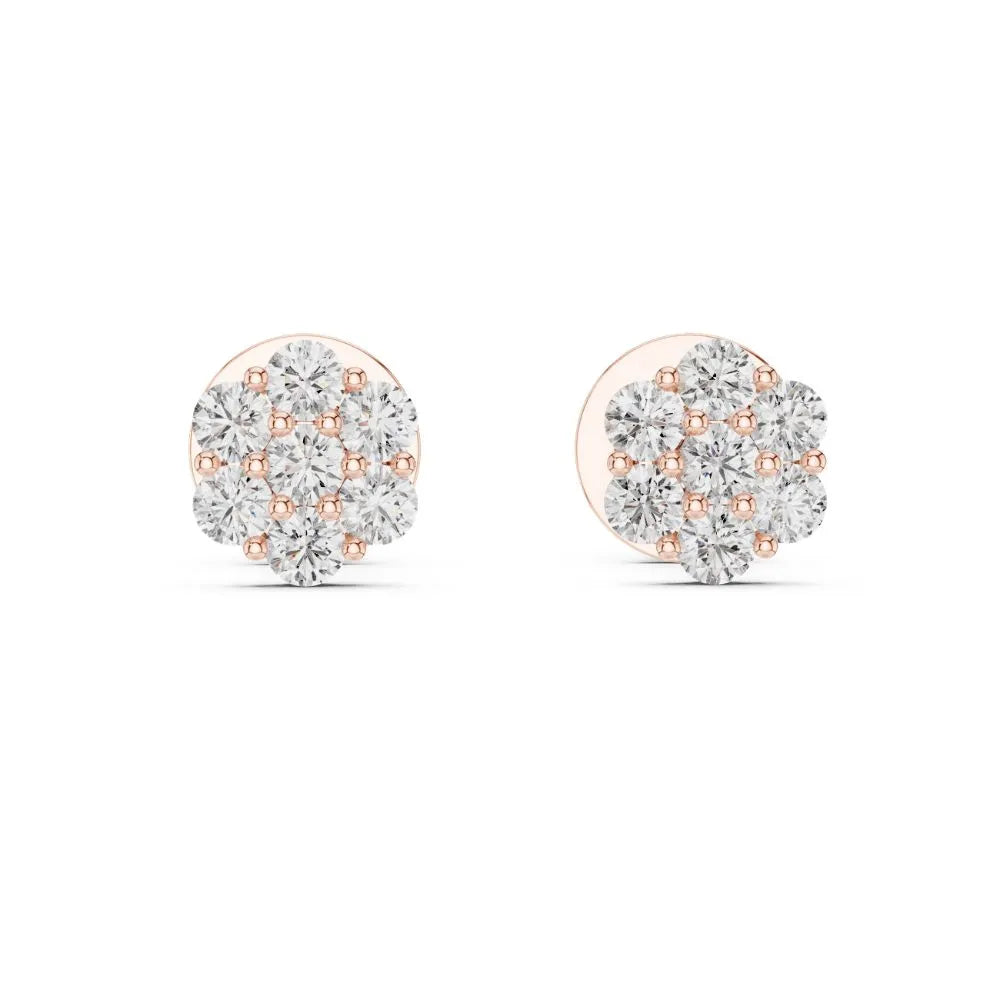ORYNIO Floral Cluster Stud Earrings in 925 Sterling Silver