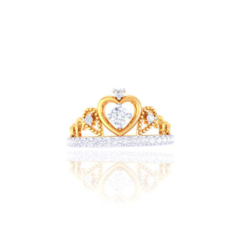 92.5 Sterling Silver Heart Tiara Ring 
