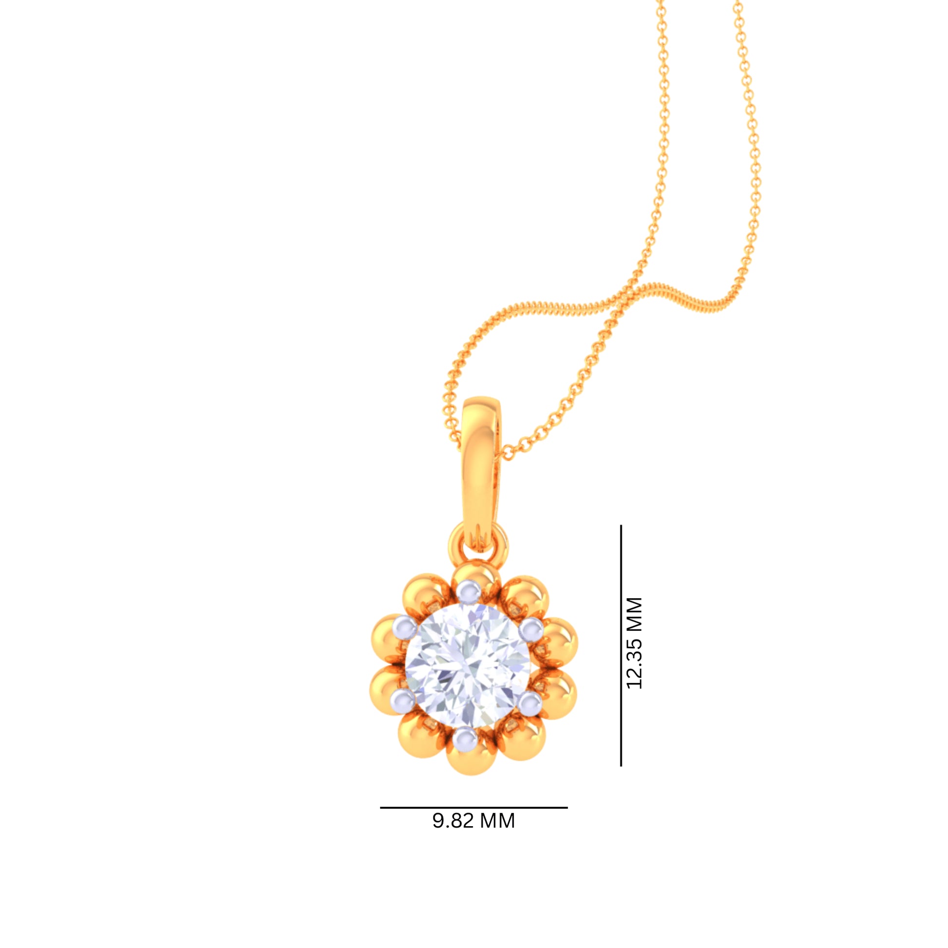 925 Silver Flower Design Women's Chain & Pendant