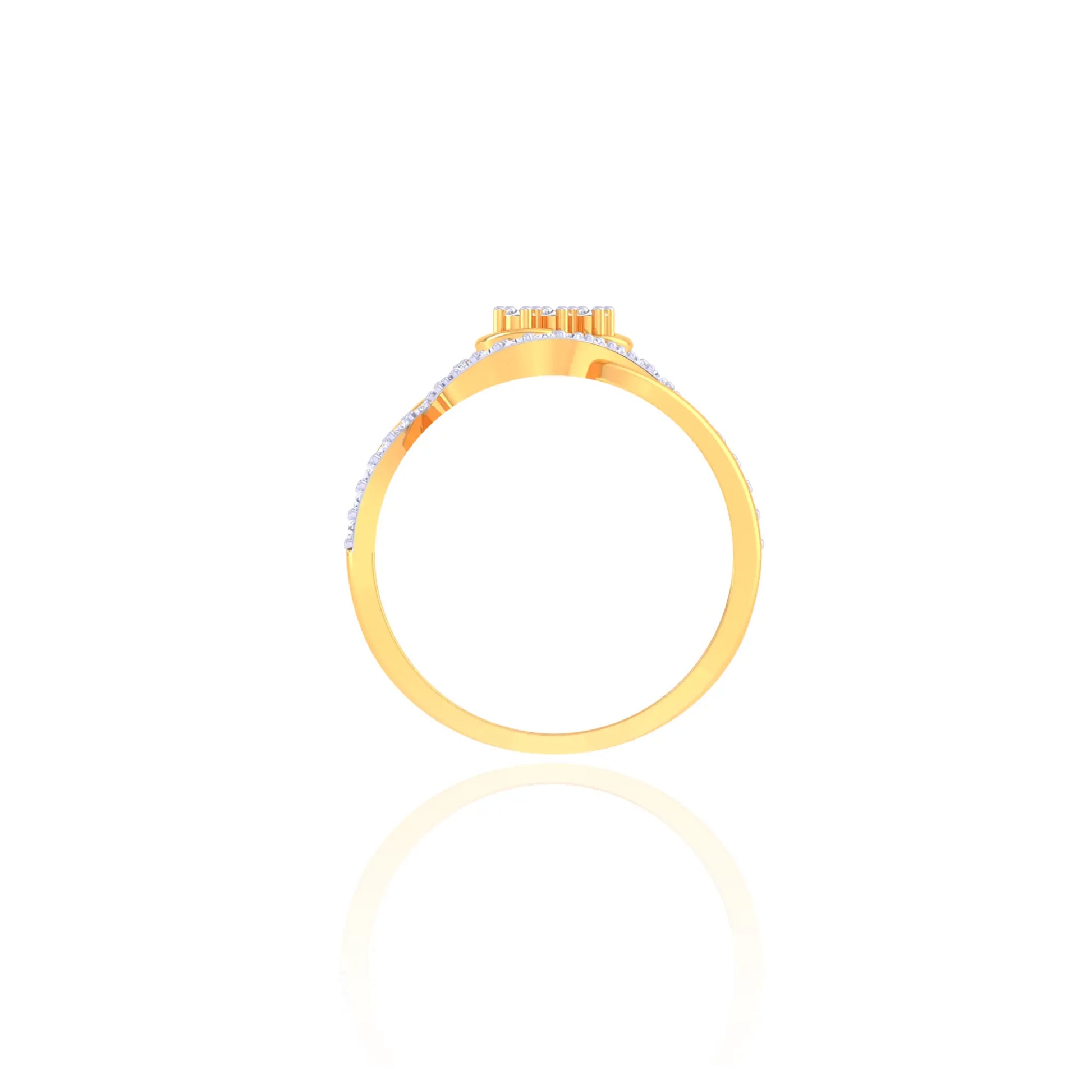 92.5 Sterling Silver Sparkling Twist Ring with CZ Stones