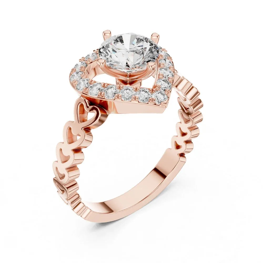 Orynio ORYNIO Eternal Heart Halo Sterling Silver Promise Ring 92.5 silver jewellery