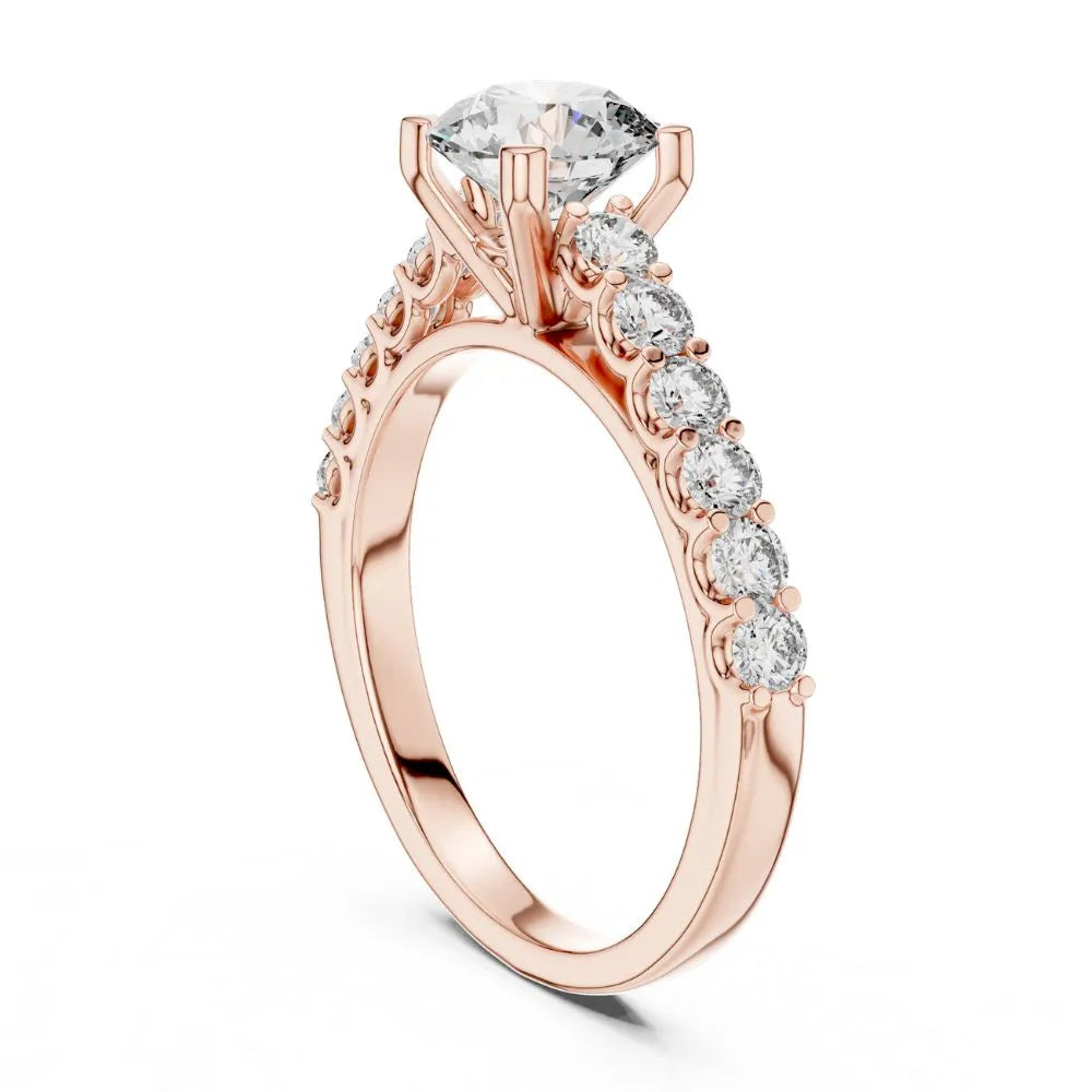 Orynio ORYNIO Radiant Grace Pavé Solitaire Sterling Silver Ring 92.5 silver jewellery