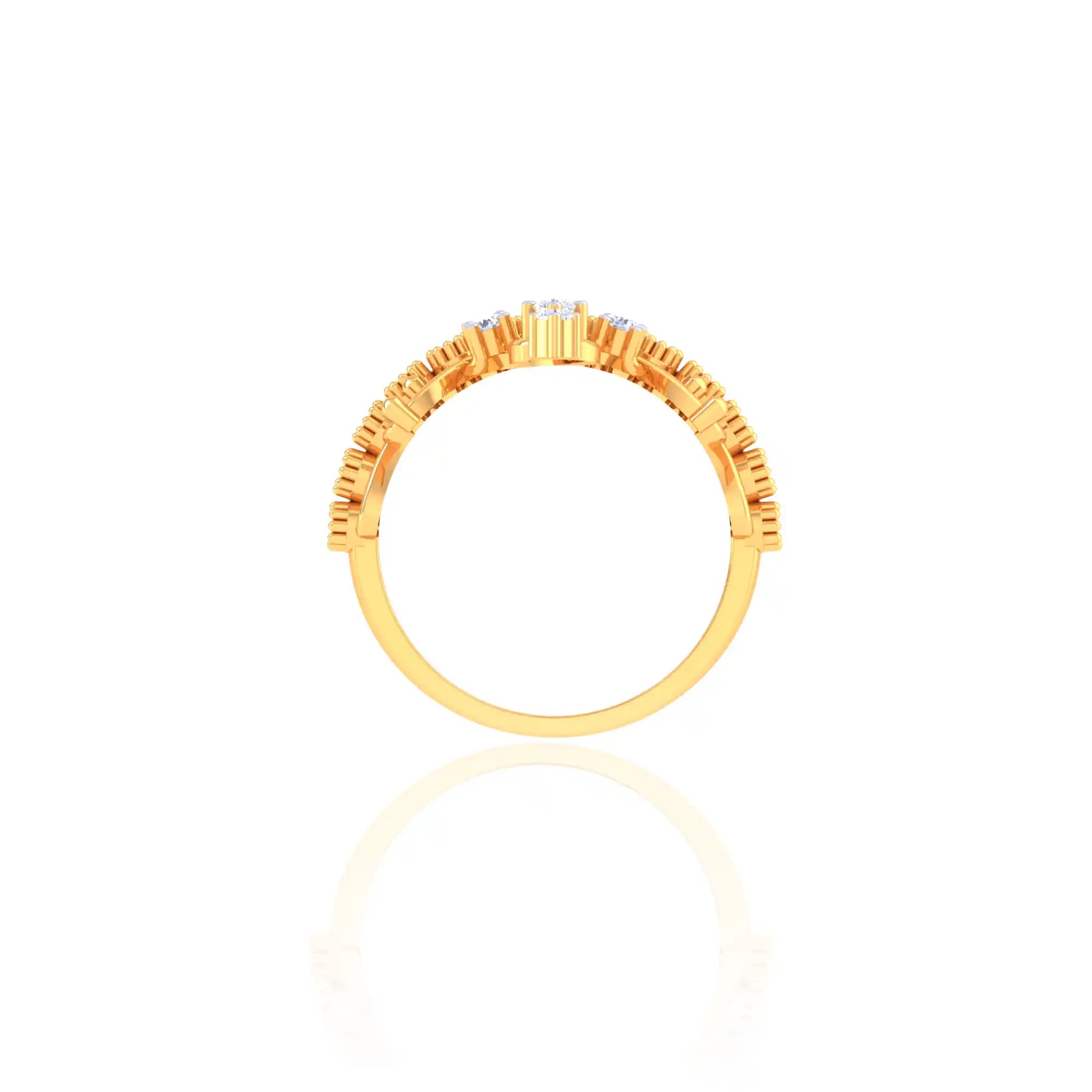 92.5 Sterling Silver Elegant Heart Crown Ring