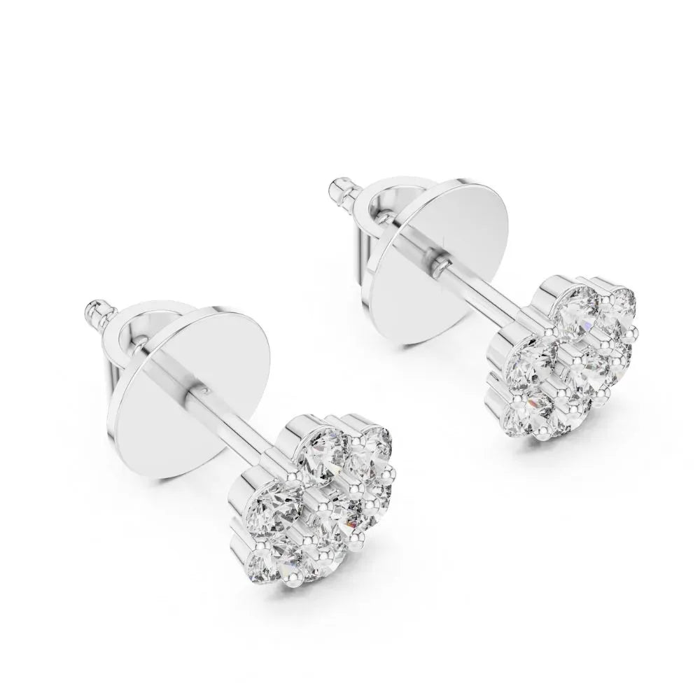 ORYNIO Floral Cluster Stud Earrings in 925 Sterling Silver