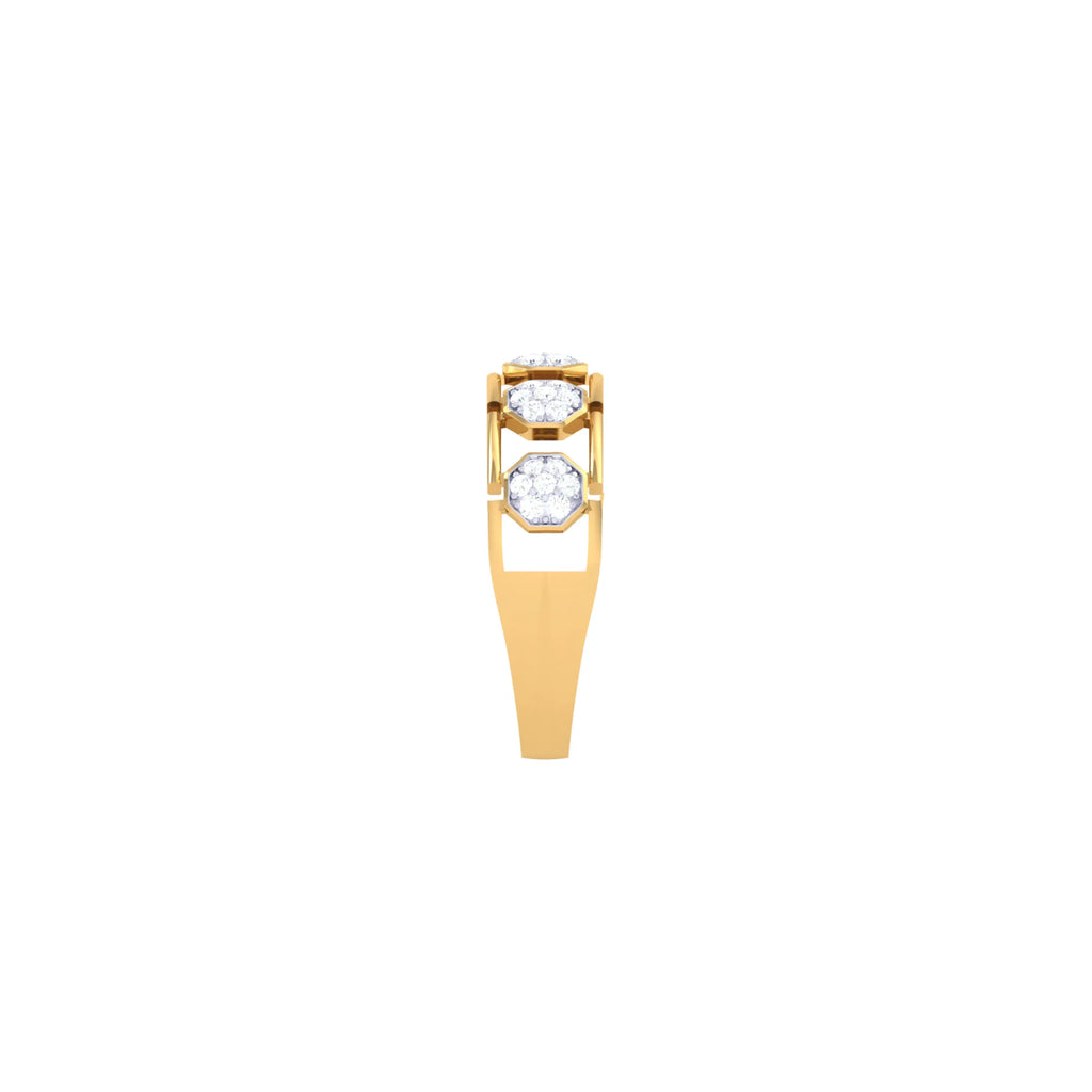 Hexagon Diamond Band Ring