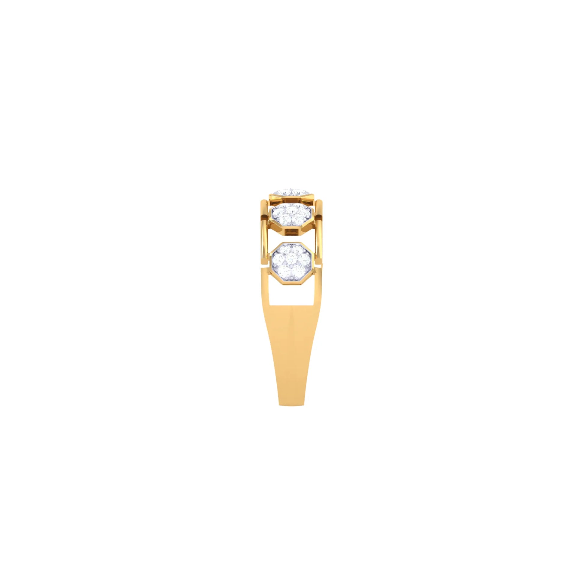 Hexagon Diamond Band Ring